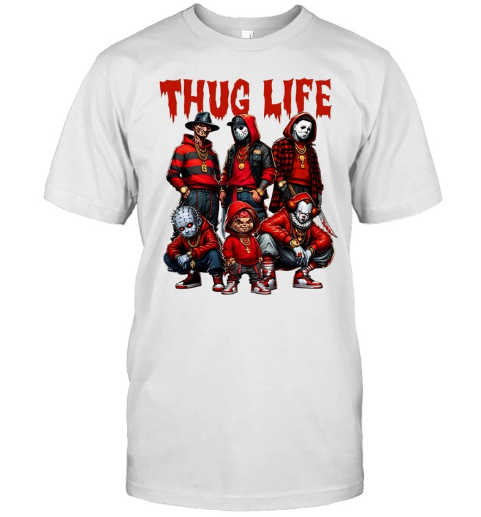 Thug Life Horror Slasher Squad Hip Hop Streetwear Halloween Classic Men's T-shirt Thug Life Horror Slasher Squad Hip Hop Streetwear Halloween Classic Men's T-shirt