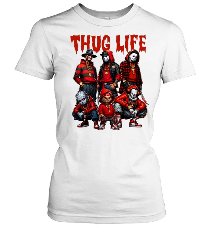 Thug Life Horror Slasher Squad Hip Hop Streetwear Halloween Classic Women's T-shirt