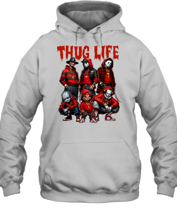 Thug Life Horror Slasher Squad Hip Hop Streetwear Halloween Unisex Hoodie