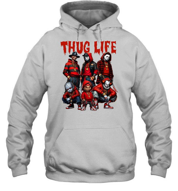 Thug Life Horror Slasher Squad Hip Hop Streetwear Halloween Unisex Hoodie Thug Life Horror Slasher Squad Hip Hop Streetwear Halloween Unisex Hoodie