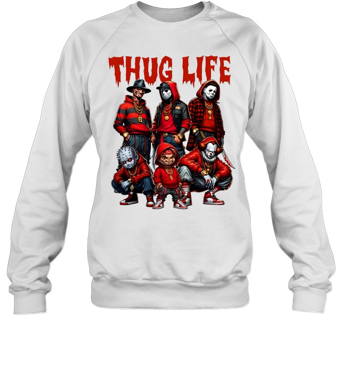 Thug Life Horror Slasher Squad Hip Hop Streetwear Halloween Unisex Sweatshirt Thug Life Horror Slasher Squad Hip Hop Streetwear Halloween Unisex Sweatshirt