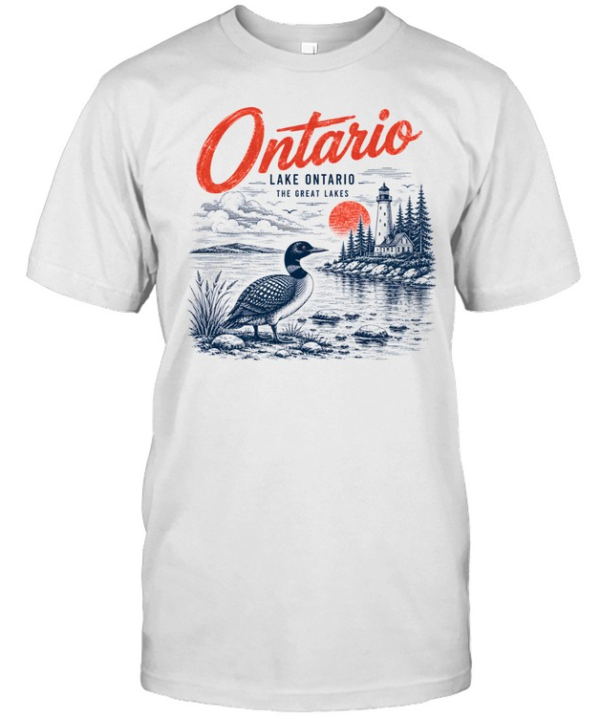 Vintage Loon Lighthouse Graphic Tee Classic Men's T-shirt