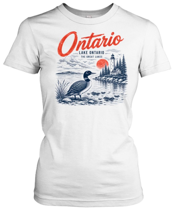 Vintage Loon Lighthouse Graphic Tee Classic Women's T-shirt