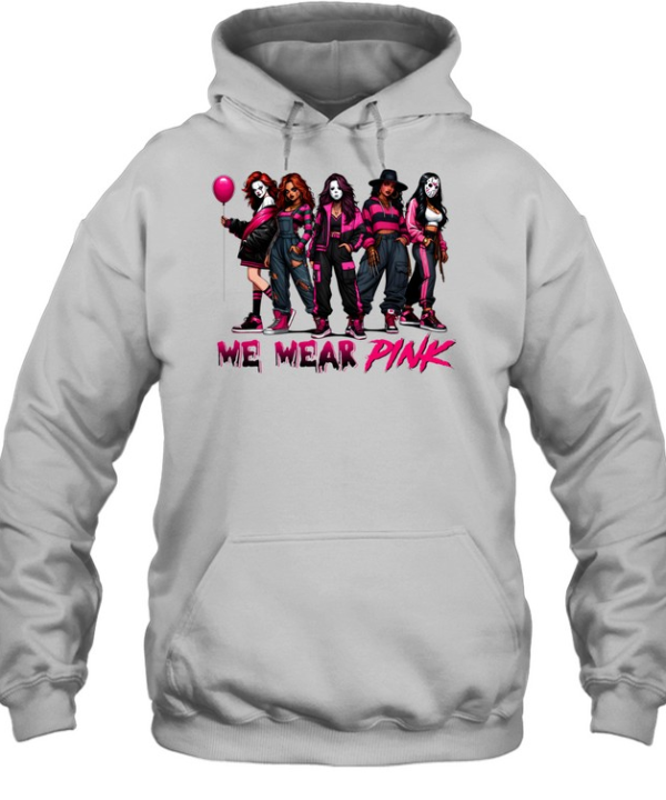 We Wear Pink Horror Slasher Girls Halloween Graphic Unisex Hoodie