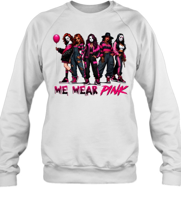 We Wear Pink Horror Slasher Girls Halloween Graphic Unisex Sweatshirt