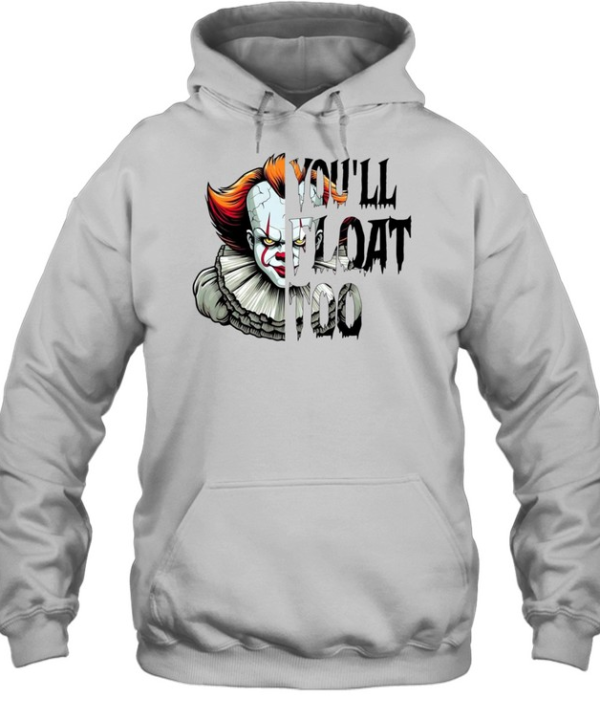 You'll Float Too Pennywise Scary Clown Split Face Halloween Graphic  Unisex Hoodie